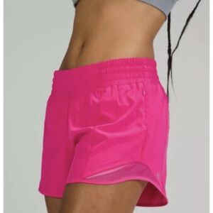lululemon hotty hot hr short 4" sonic pink, size 8